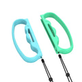 Two Joy-Con controller handle grips with hand ropes in blue red colour