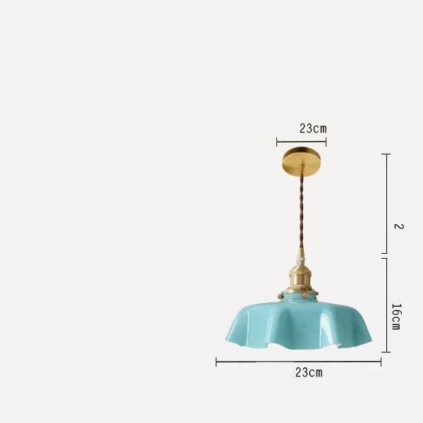 French style glass chandelier with medieval brass flower bud design and adjustable height