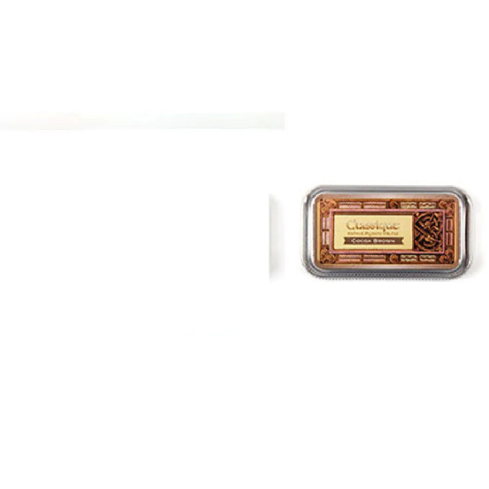 Rectangular notebook stamp pad with oily ink measuring 0.3 by 5.7 by 1.7 centimetres