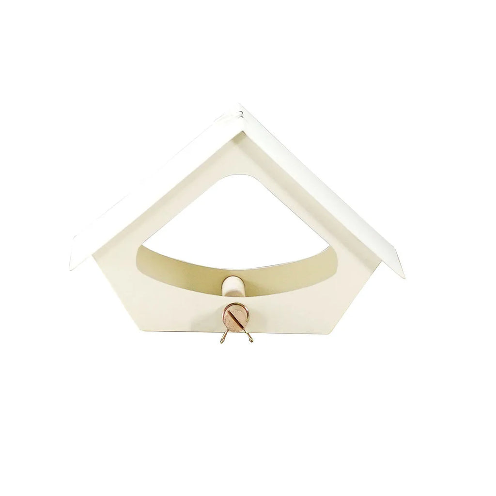 European-style iron bird feeder with protective roof for outdoor courtyard decoration