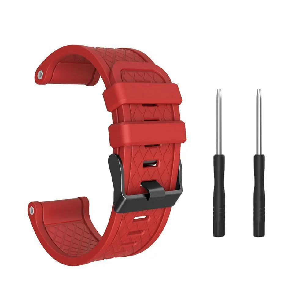 Jiaming 26mm silicone watch strap with stainless steel buckle in multiple colour options