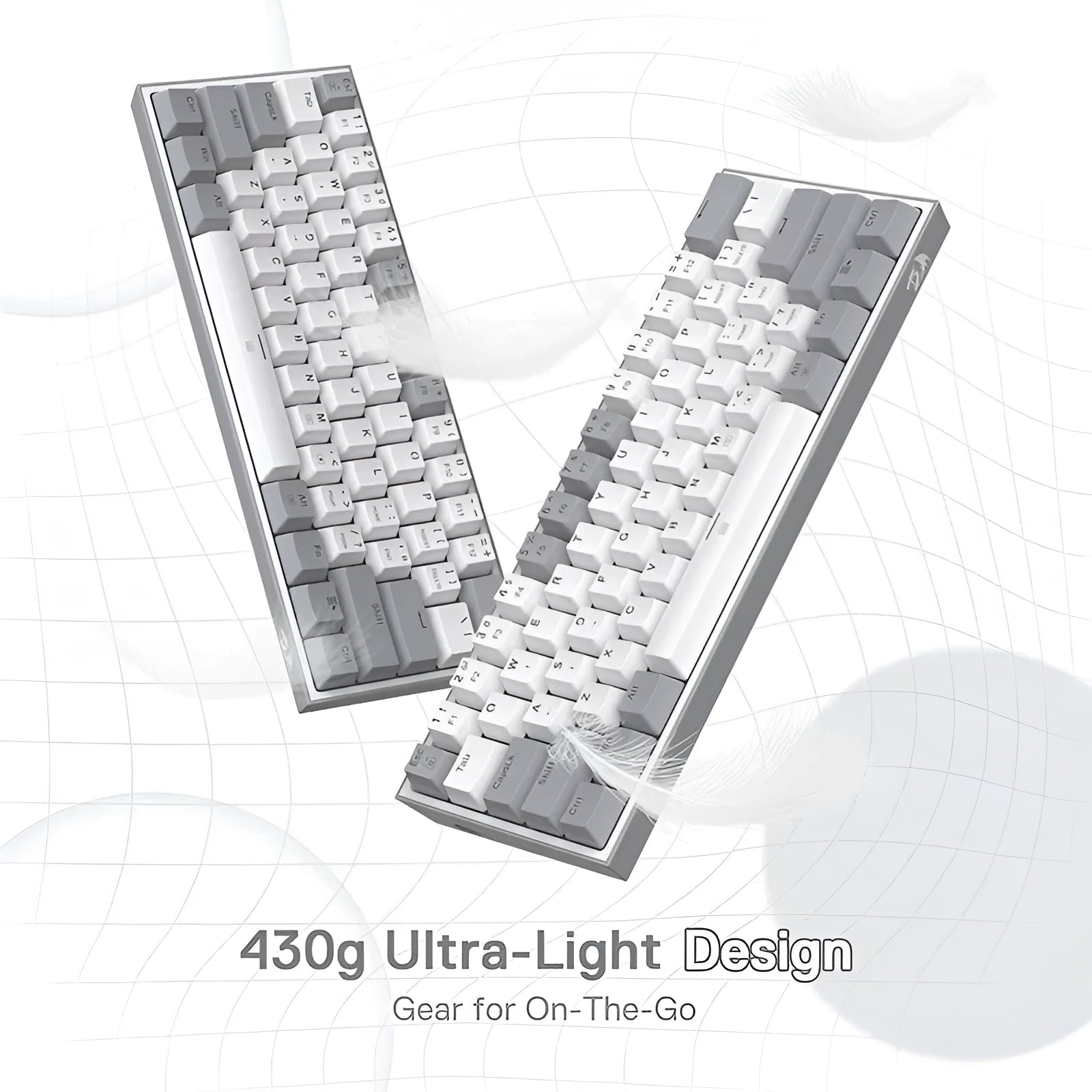 K617 mechanical keyboard with RGB lighting and white pink colour scheme