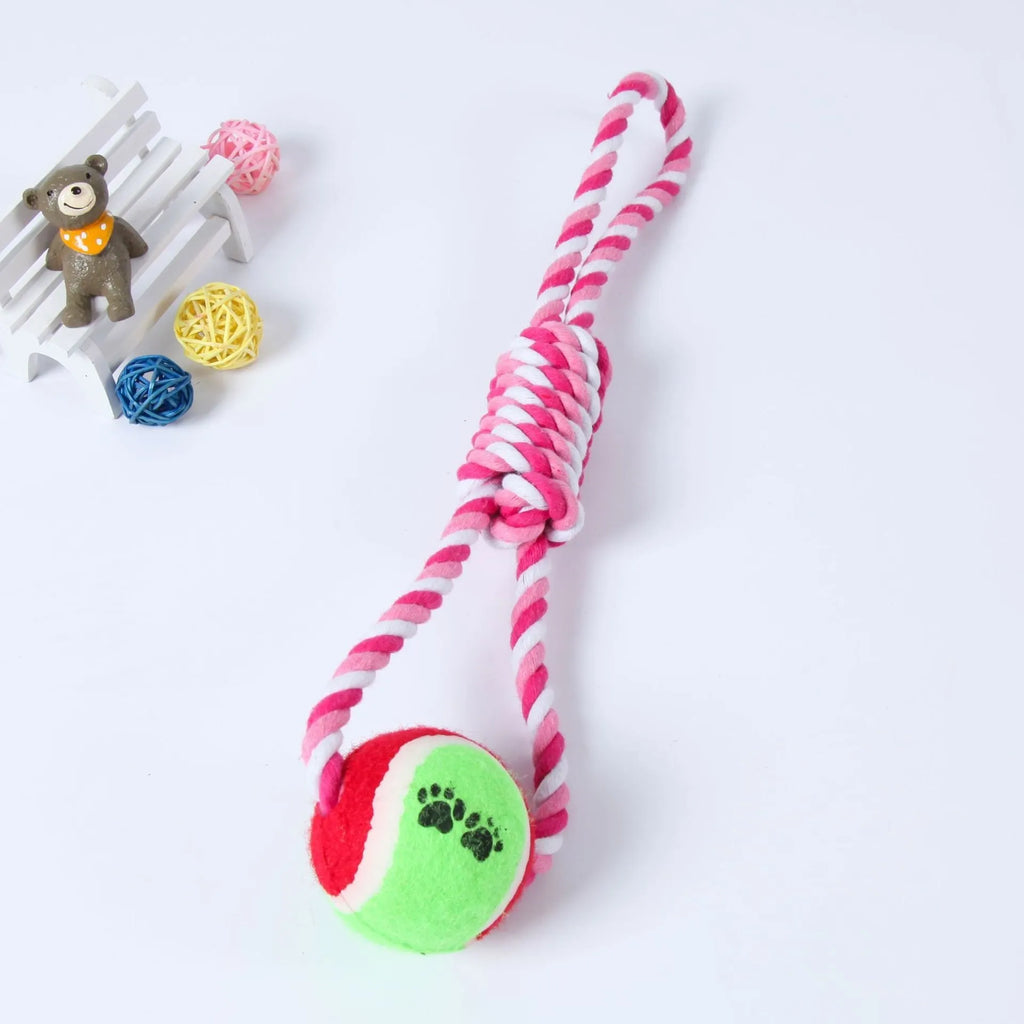38cm red white and blue white cotton thread dog toy for medium large breeds