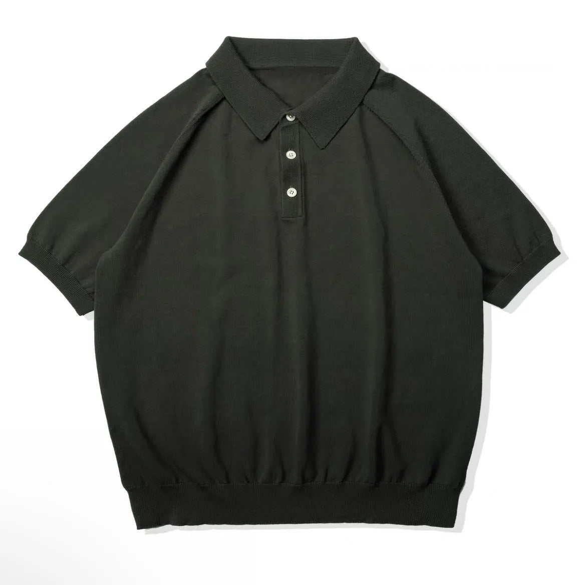 Retro slim-fit short-sleeved cotton T-shirt in a solid colour, shown in a casual setting.
