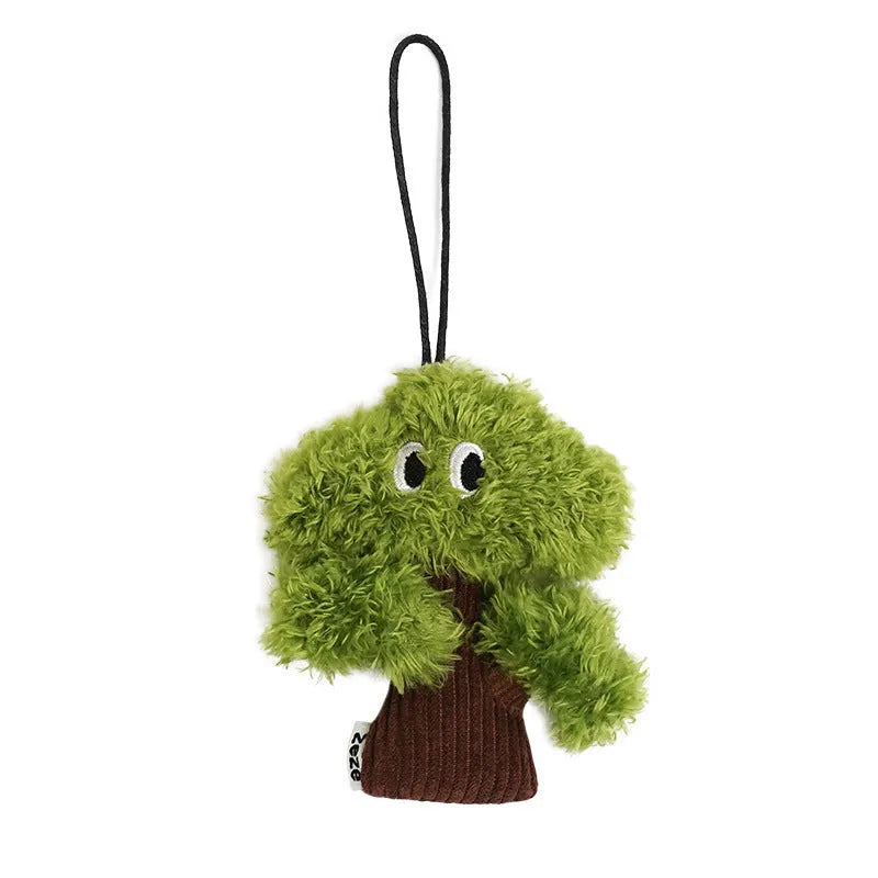 Pine tree shaped cat mint toy with hanging loop in three sizes for biting and grinding