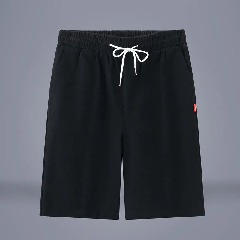 Cotton and linen cropped trousers in solid colours with a drawstring mid-waist