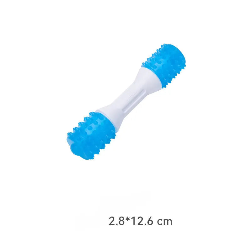 Dual-colour puppy teething chew toy made of TPR rubber and PU for moderate chewers