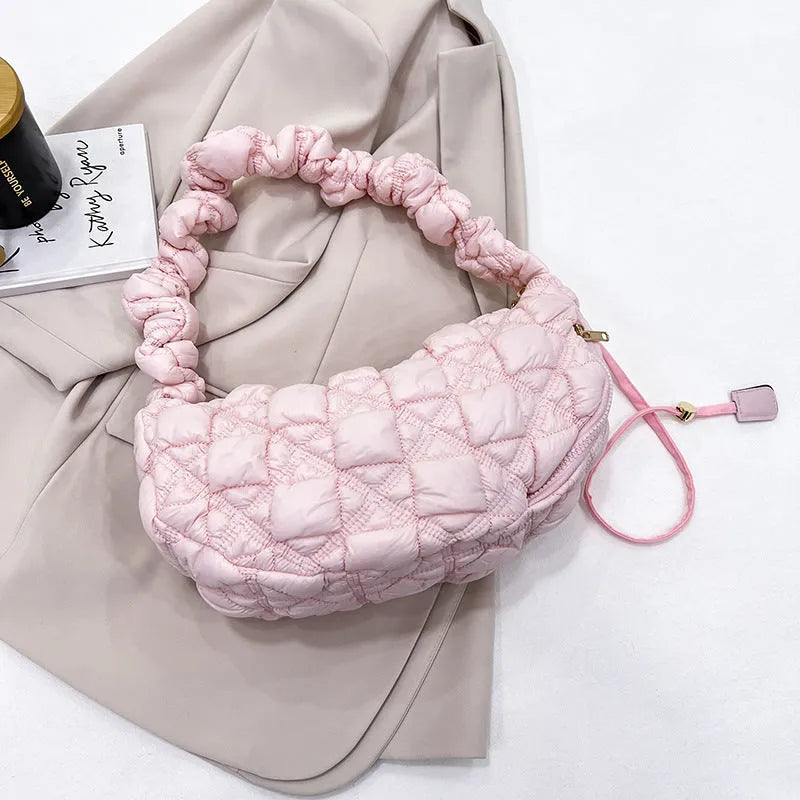 Women's casual nylon messenger bag in a solid colour with a long shoulder strap