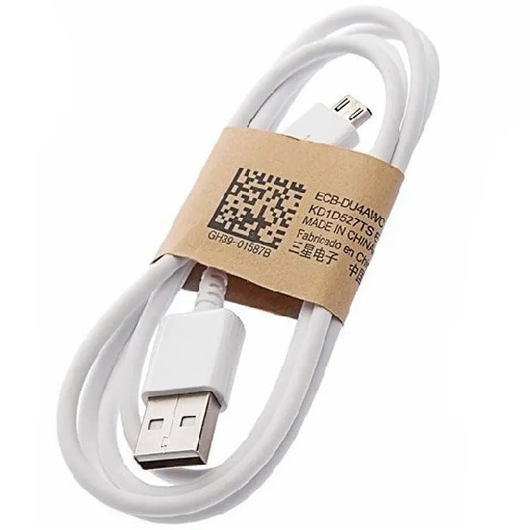Black and white Android universal data cable with Micro USB connector, length 1 metre.