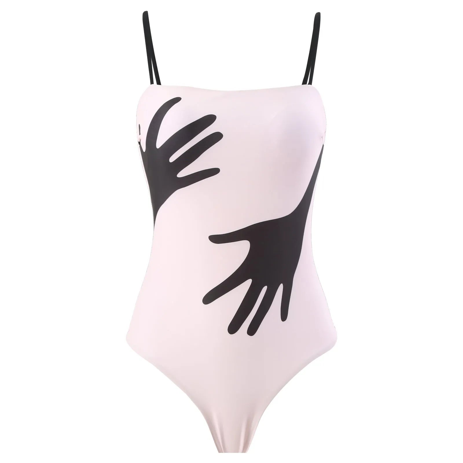Patterned women's two-piece bikini swimsuit with a light tulle skirt.