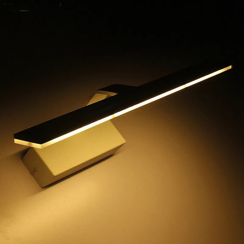 White LED mirror headlight with three-colour lighting options for bathroom and makeup illumination