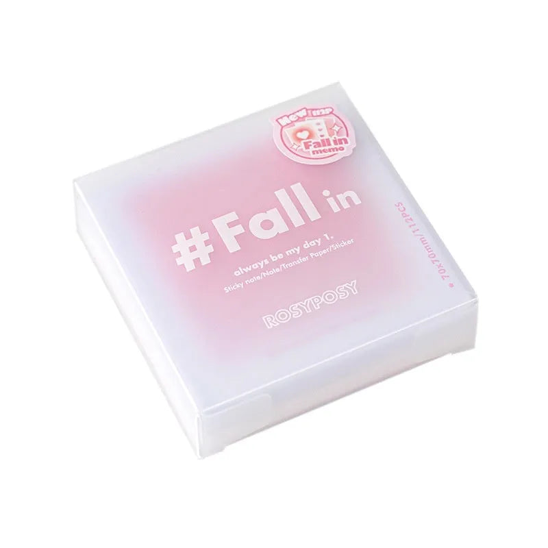 70mm square multifunctional notepad with gradient parchment design in blush, green, purple, or blue
