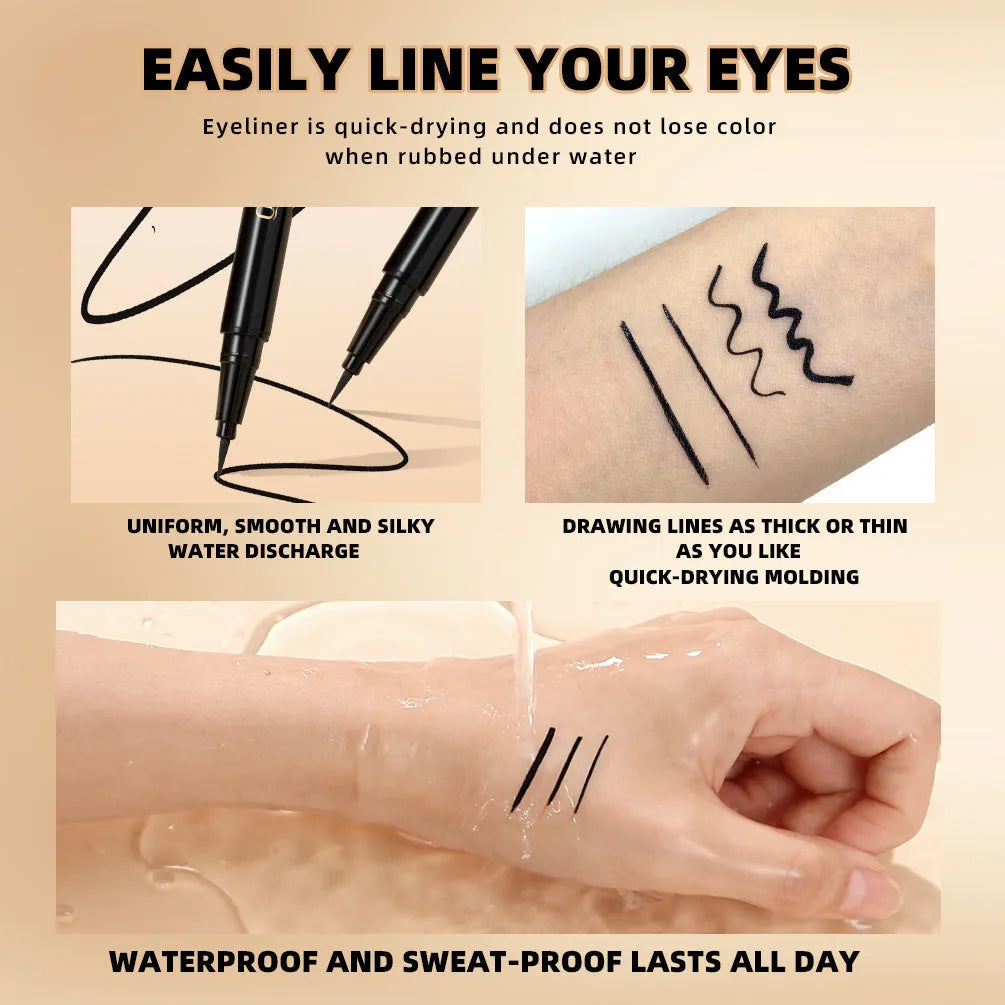 Q2407 black liquid eyeliner pen with quick-dry smudge-resistant formula