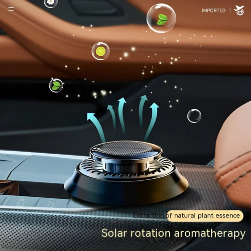 Black solar car aromatherapy decoration with electromagnetic de-icing device on car dashboard