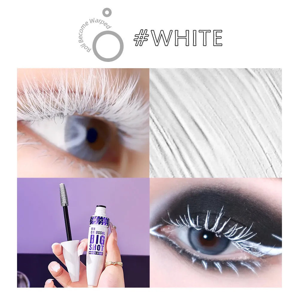 White waterproof curling mascara tube with 10ml quick-drying thick formula