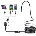USB C Android endoscope with flexible cable, IP67 waterproof, showing 5.5mm and 7mm camera head options