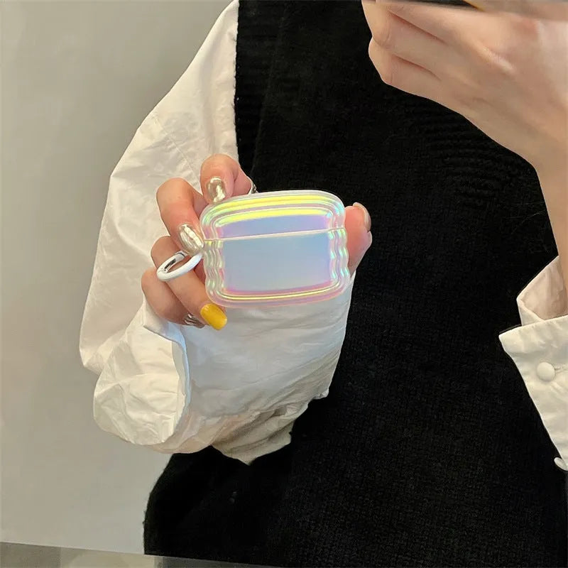 Silicone AirPods case with magic laser colour effect and matching ring for Pro2, Pro and 3rd Generation models