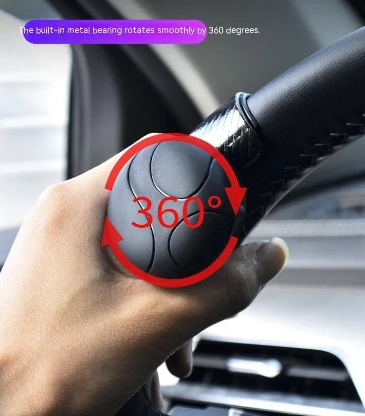Silicone steering wheel assist ball with metal bearing booster in black or blue colour options