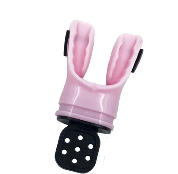 Edible silicone diving mouthpiece in multiple colour options showing 110mm length