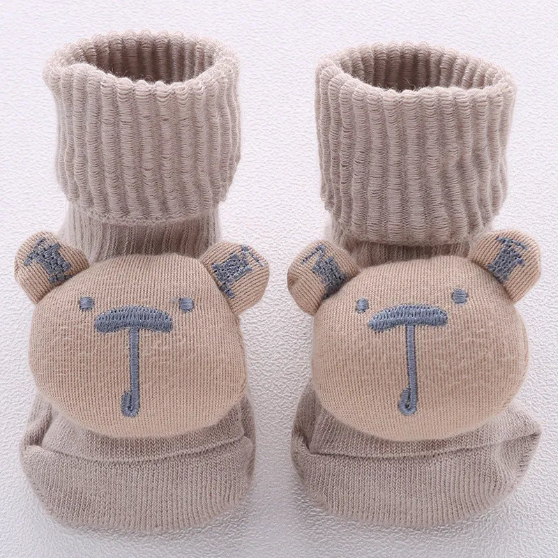 Cotton baby floor socks in various colours for crawling and walking