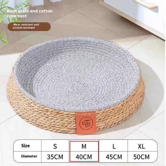 Rattan cat nest bed for pets available in four different sizes from small to extra large