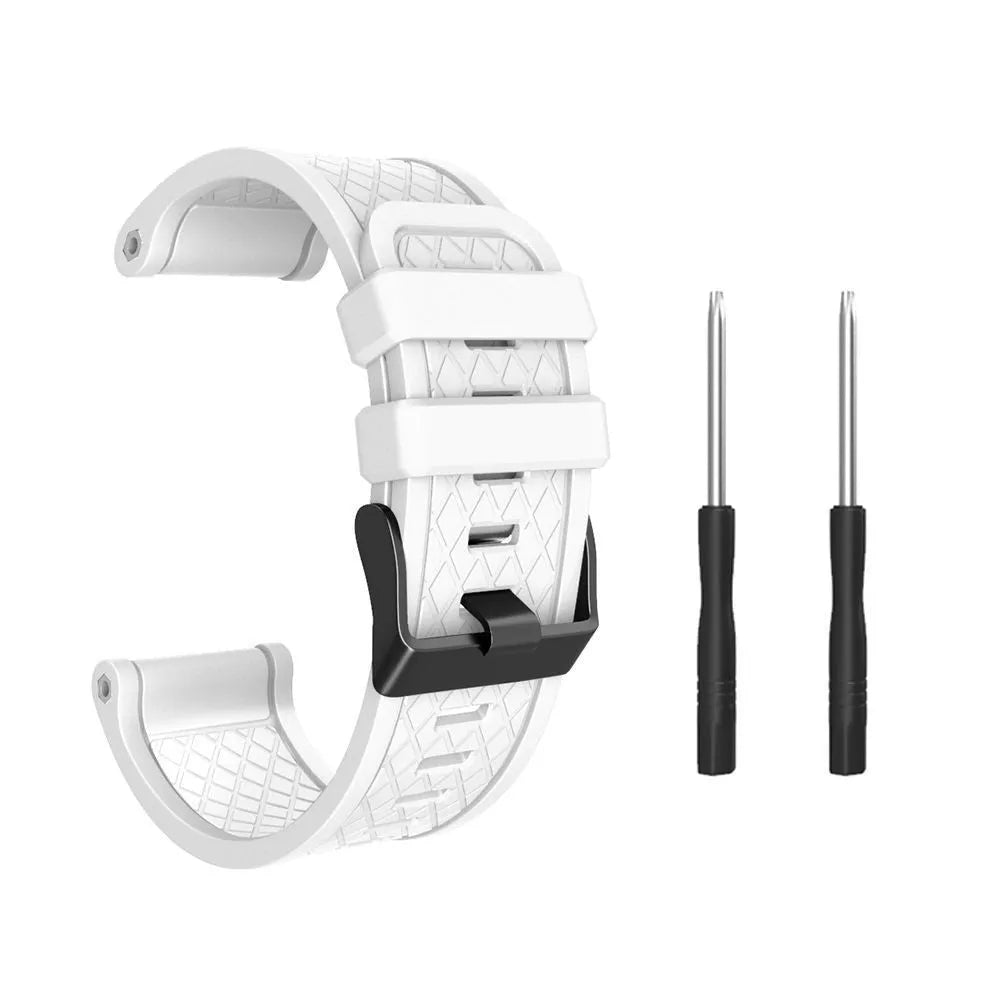 Jiaming 26mm silicone watch strap with stainless steel buckle in multiple colour options