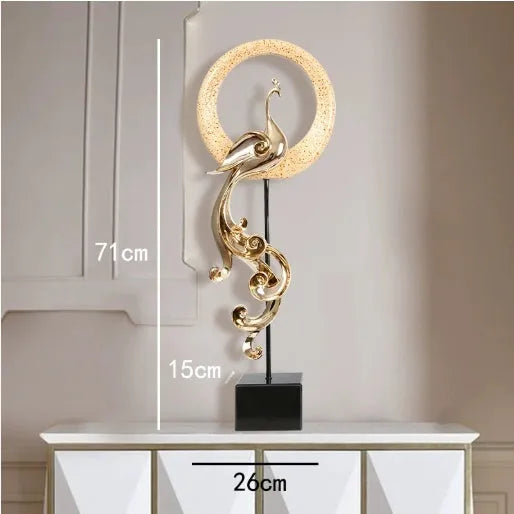 Synthetic resin Phoenix ornament in European style decorative design