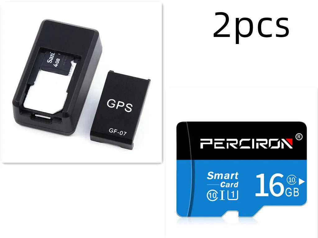 Black mini magnetic GPS car tracker device with compact rectangular design for vehicle attachment