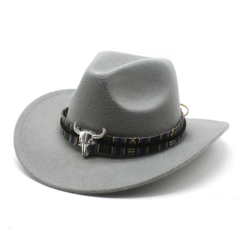 Western-style cowboy hat with bell crown in multiple colour options including army green, brown, and black