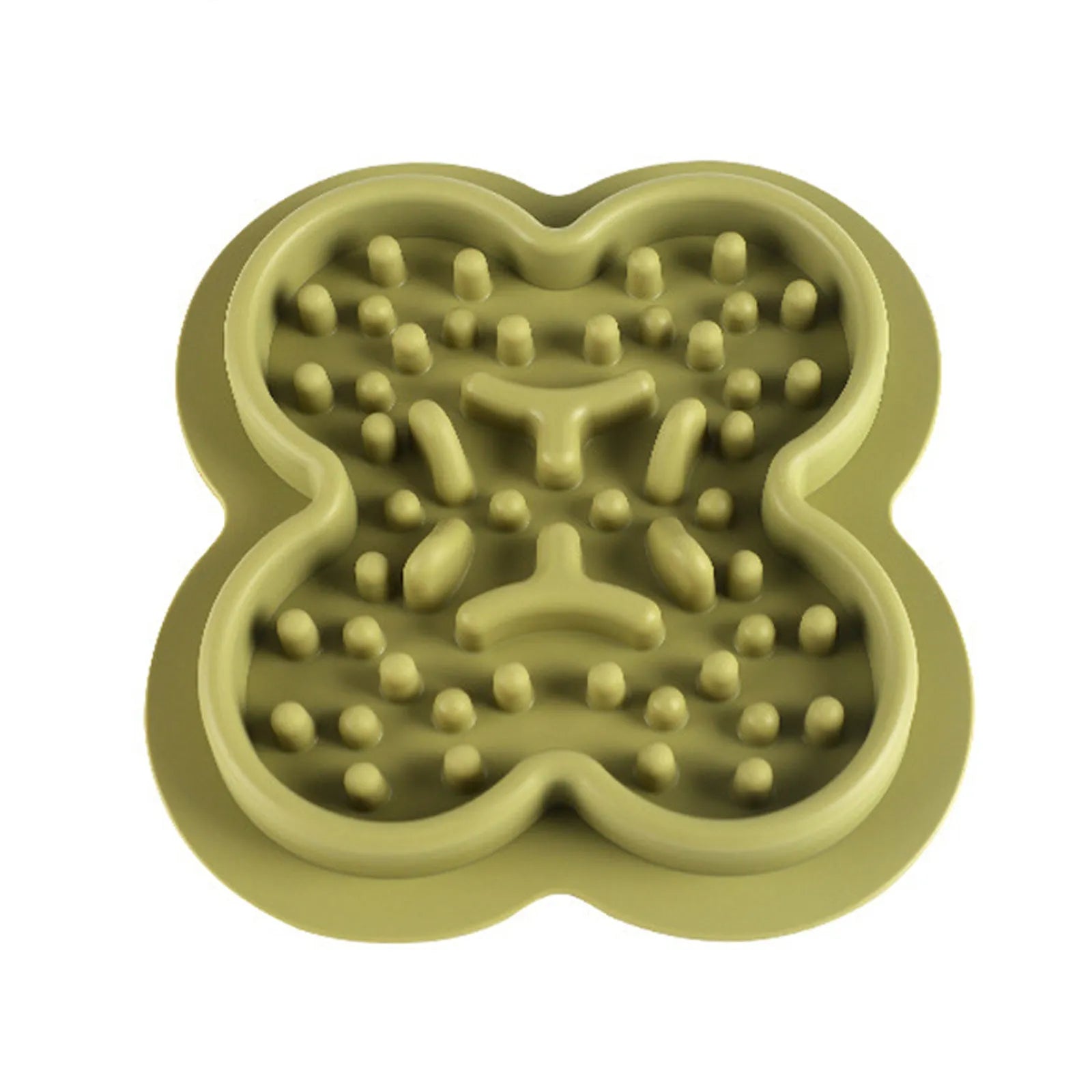Silicone pet licking mat with textured ridges for slow feeding cats and dogs