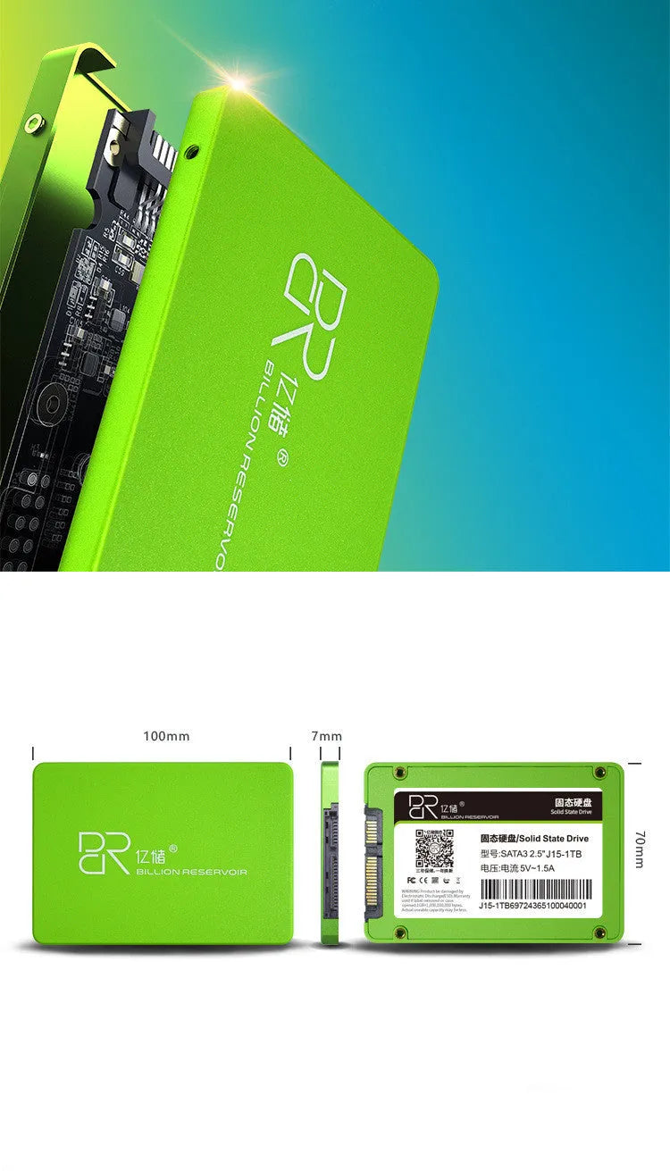 Black 2.5-inch SATA3.0 solid state drive for desktop and notebook computers