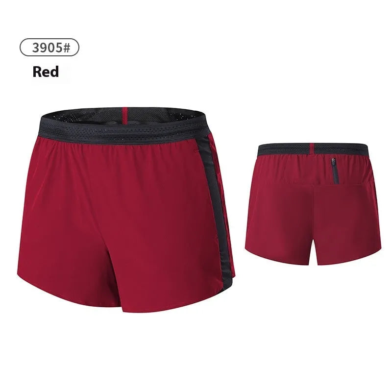 Men's low-waist polyester basketball shorts in a solid colour on a size chart background.