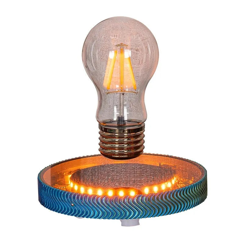 Magnetic suspension night lamp with floating 3D printed ornament in modern minimalist design