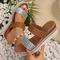 Gold and silver plus size wedge sandals for women with rubber soles in sizes 36-43