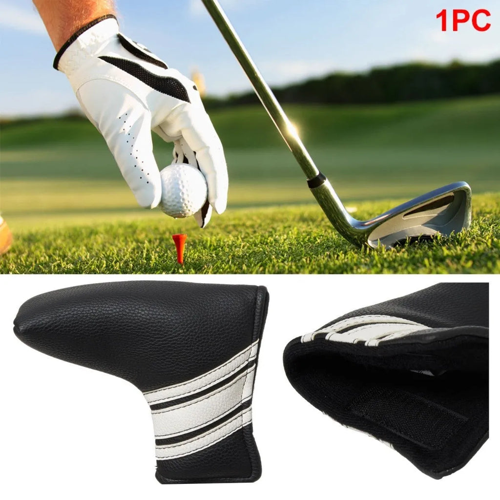 Black PU leather golf push rod sleeve cover for cart protection