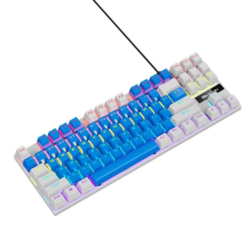 K87 mechanical keyboard with metal housing and 1.4m cable in selected colour with green or red axis switches
