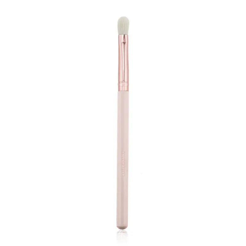 26 piece pink makeup brush set with wooden handles in protective PU storage bag
