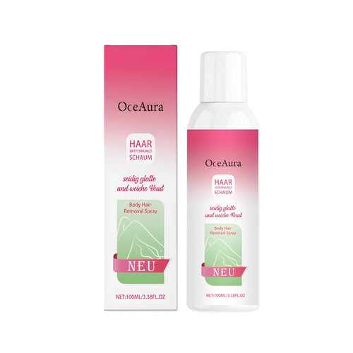 100 ml spray bottle of body hair removal depilatory spray with calcium thioacetate formula.