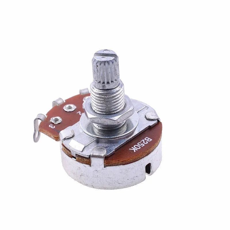Metal replacement knob for electric guitar volume and tone potentiometer controls.