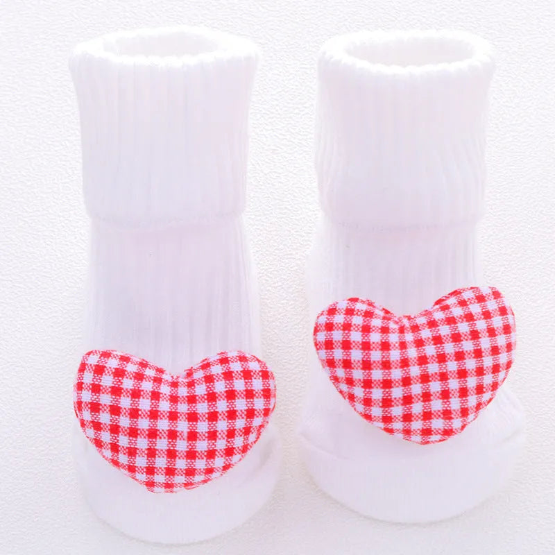 Cotton baby floor socks in various colours for crawling and walking