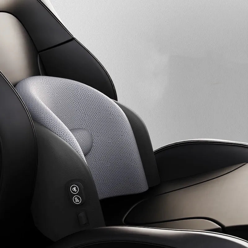 Car seat massage cushion with headrest and lumbar support in memory cotton