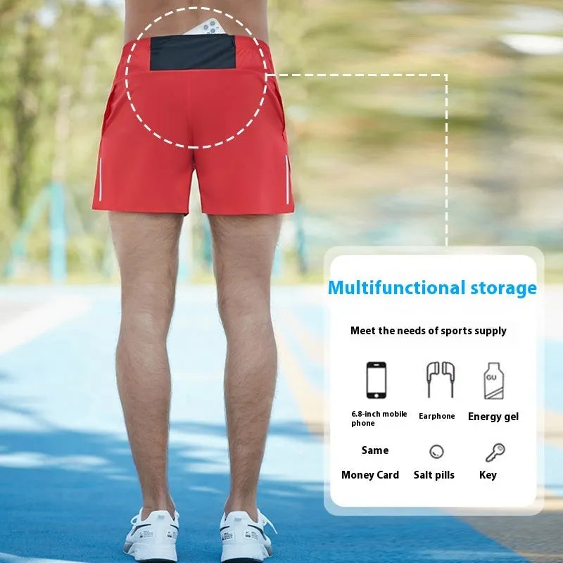 Men's loose fit off-road running shorts with high waist and quick-dry fabric in multiple colour options