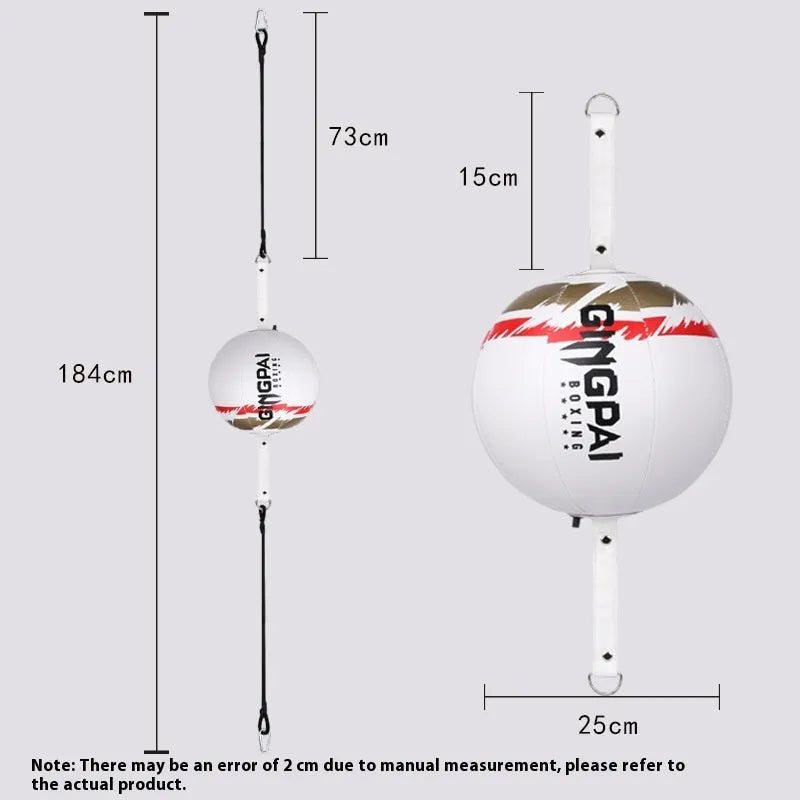 PU hanging boxing speed ball for reaction training in black, black and green, or white colour.
