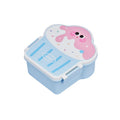 Creative ice cream shaped plastic lunch box with spoon and fork set in pink or blue colour