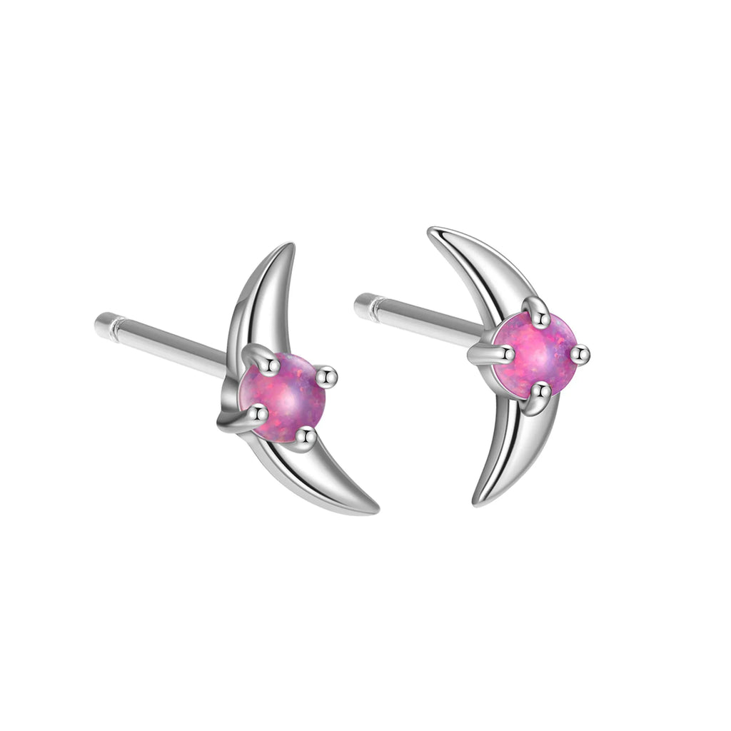 Geometric women's earrings in 925 silver with stone accents and electroplated finish