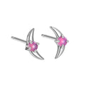 Geometric women's earrings in 925 silver with stone accents and electroplated finish