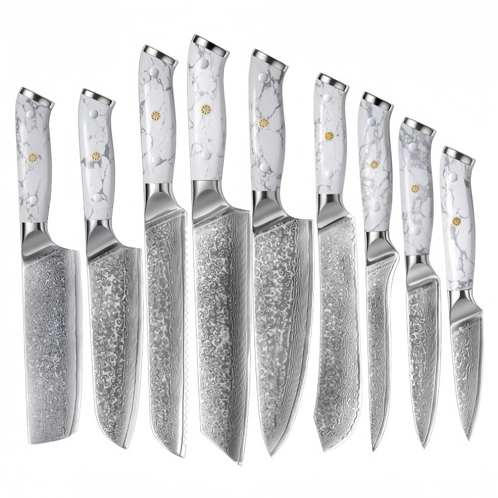 Damascus chef's knife with 21cm VG10 steel blade and modern handle