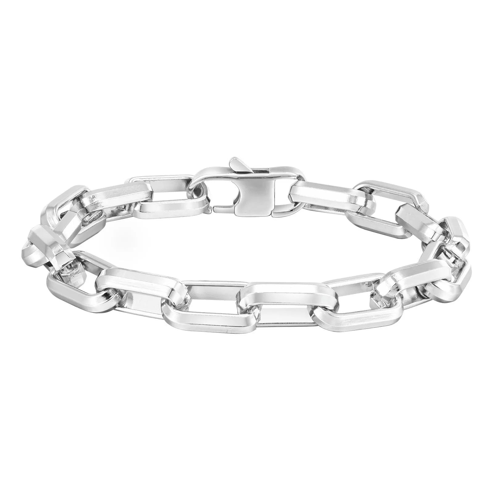 Men's titanium steel square chain bracelet in electroplated steel, gold, black or retro colour