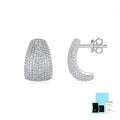 Geometric S925 sterling silver earrings with white moissanite stones and alloy earrings pair