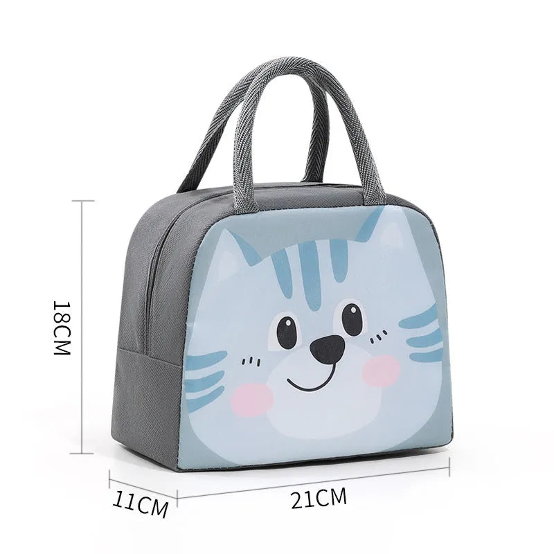 Children's insulated lunch box bag with cartoon character design and aluminium foil lining